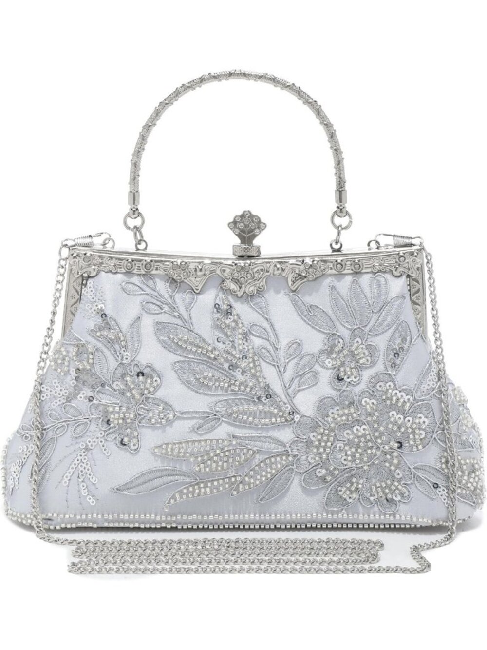 1920s Vintage Clutch Purse, Embroidered Sequin Evening Bag for Women